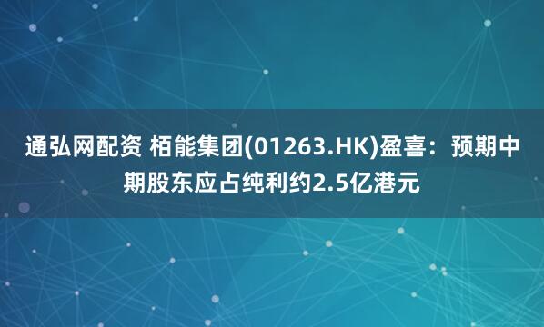 通弘网配资 栢能集团(01263.HK)盈喜：预期中期股东应占纯利约2.5亿港元